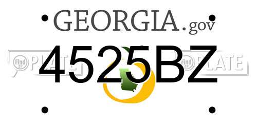 4525BZ Georgia License Plate