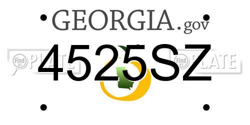 4525SZ Georgia License Plate