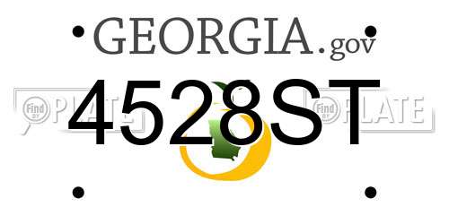 4528ST Georgia License Plate