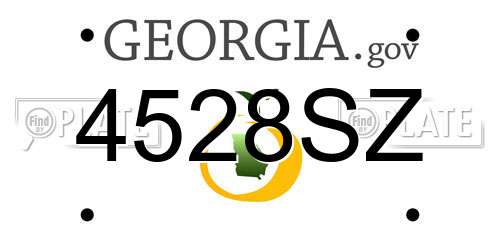 4528SZ Georgia License Plate