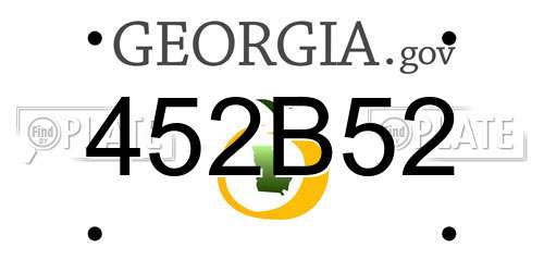 452B52 Georgia License Plate