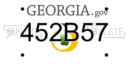 452B57 Georgia License Plate