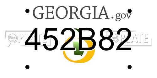 452B82 Georgia License Plate
