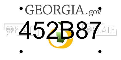452B87 Georgia License Plate