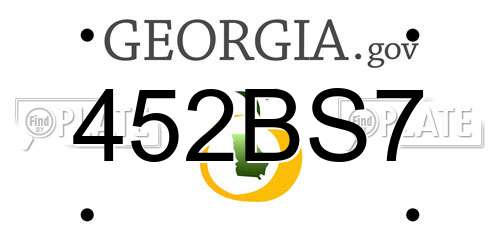 452BS7 Georgia License Plate