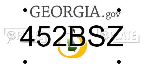 452BSZ Georgia License Plate