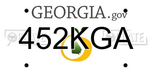 452KGA Georgia License Plate