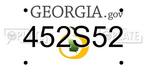 452S52 Georgia License Plate