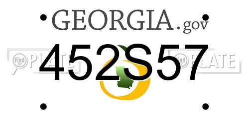 452S57 Georgia License Plate