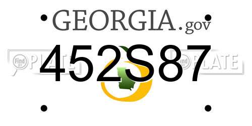 452S87 Georgia License Plate