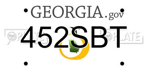 452SBT Georgia License Plate