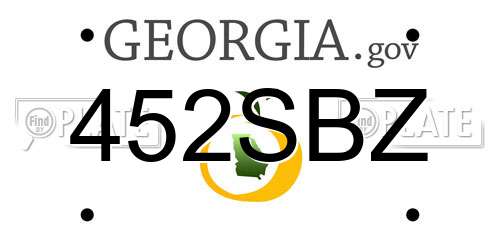 452SBZ Georgia License Plate