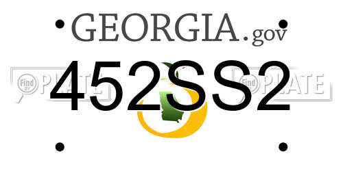 452SS2 Georgia License Plate