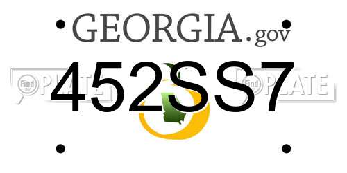 452SS7 Georgia License Plate