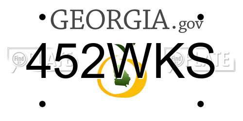 452WKS Georgia License Plate
