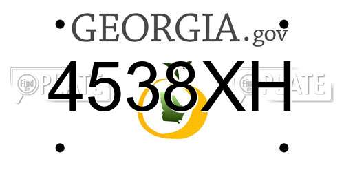 4538XH Georgia License Plate