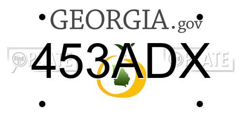 453ADX Georgia License Plate
