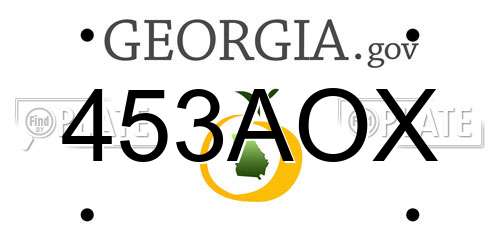 453AOX Georgia License Plate
