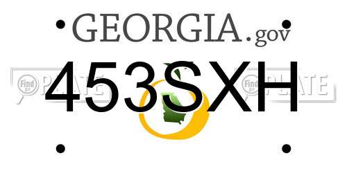 453SXH Georgia License Plate
