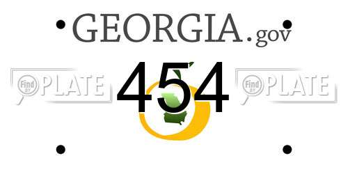 454 Georgia License Plate