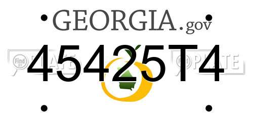 45425T4 Georgia License Plate