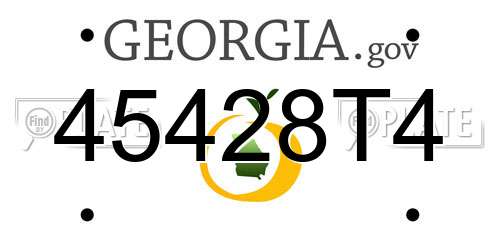 45428T4 Georgia License Plate