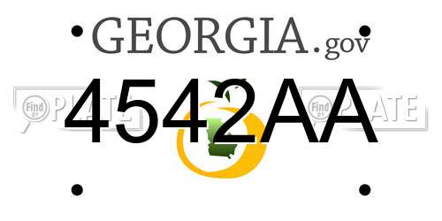4542AA Georgia License Plate