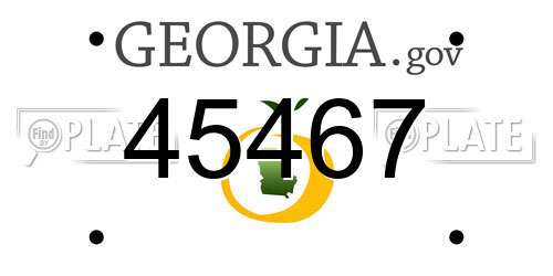 45467 Georgia License Plate