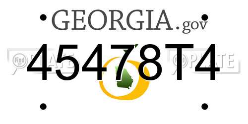45478T4 Georgia License Plate