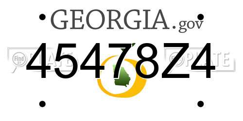 45478Z4 Georgia License Plate