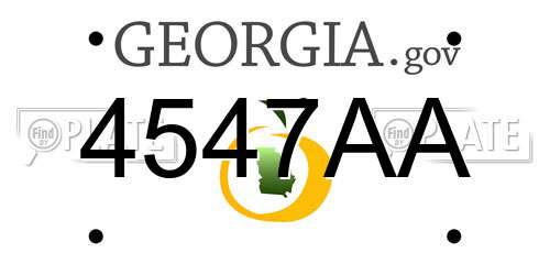 4547AA Georgia License Plate