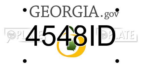 4548ID Georgia License Plate