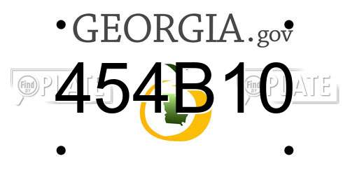 454B10 Georgia License Plate