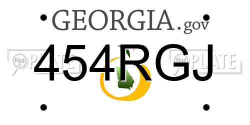 454RGJ Georgia License Plate