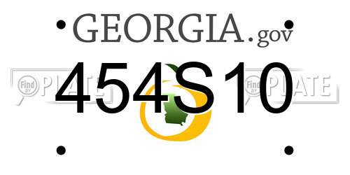 454S10 Georgia License Plate