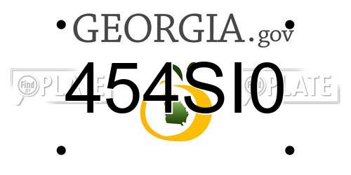 454SI0 Georgia License Plate