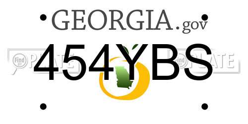 454YBS Georgia License Plate