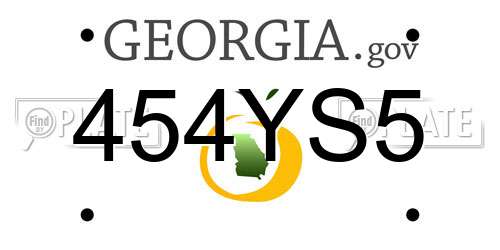 454YS5 Georgia License Plate
