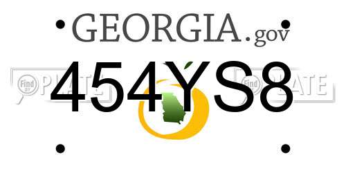 454YS8 Georgia License Plate