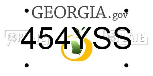 454YSS Georgia License Plate