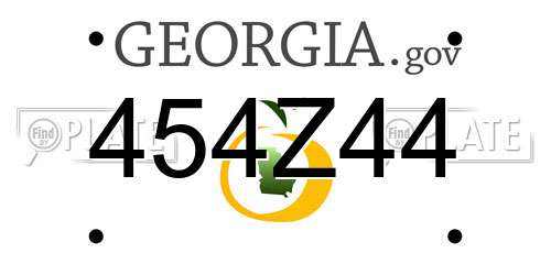 454Z44 Georgia License Plate