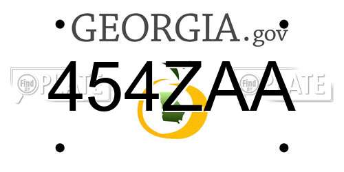 454ZAA Georgia License Plate