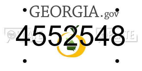 4552548 Georgia License Plate