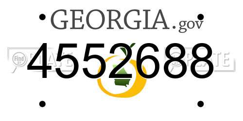 4552688 Georgia License Plate