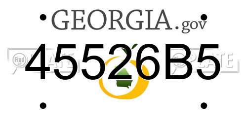 45526B5 Georgia License Plate