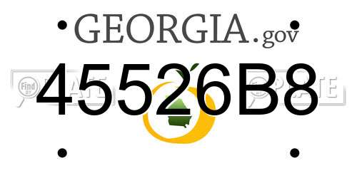 45526B8 Georgia License Plate