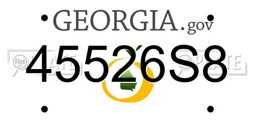 45526S8 Georgia License Plate
