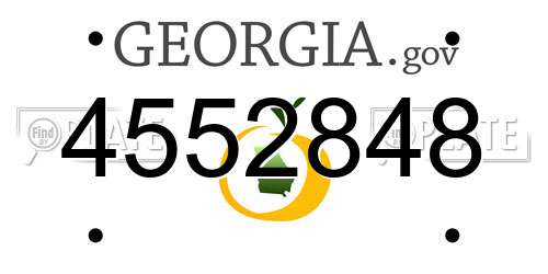 4552848 Georgia License Plate