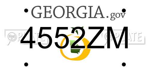 4552ZM Georgia License Plate
