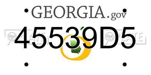 45539D5 Georgia License Plate